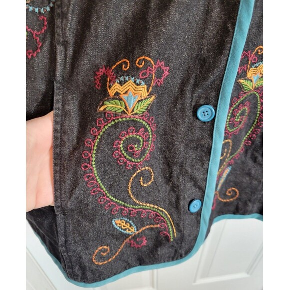 Denim & Co Plus Size Embroidered Jacket Size 1X - Picture 5 of 6